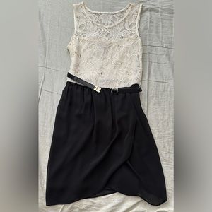 black and white formal party dress